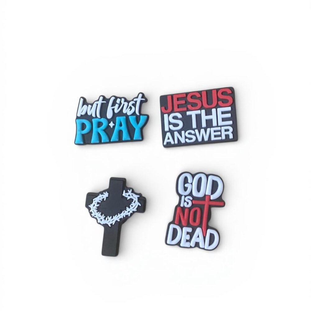 NEW - 4PCS I Can Do All Things Through Christ BUNDLE 3 - SHOE CHARMS - Picture 3 of 3